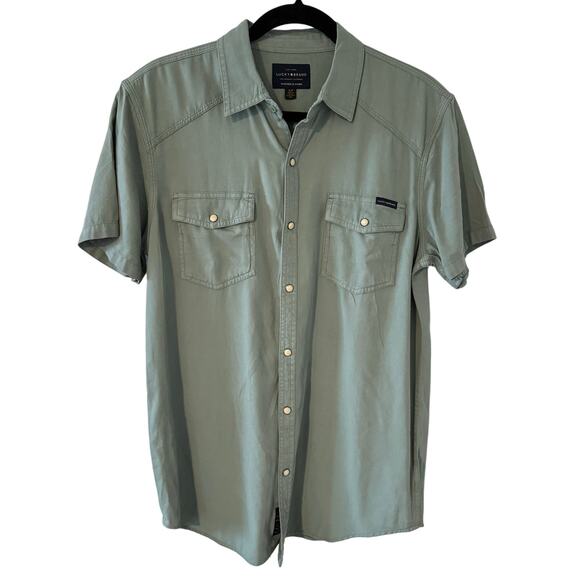 Lucky Brand Men's Western Workwear SS Shirt Pearl Snap Size Small - Picture 1 of 4